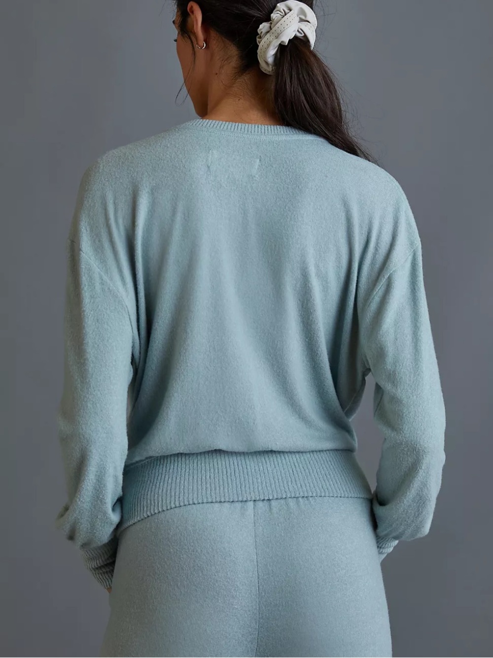Anthropologie By Anthropologie Surplice Wrap Soft Knit Pullover Top Blue S - Picture 4 of 10